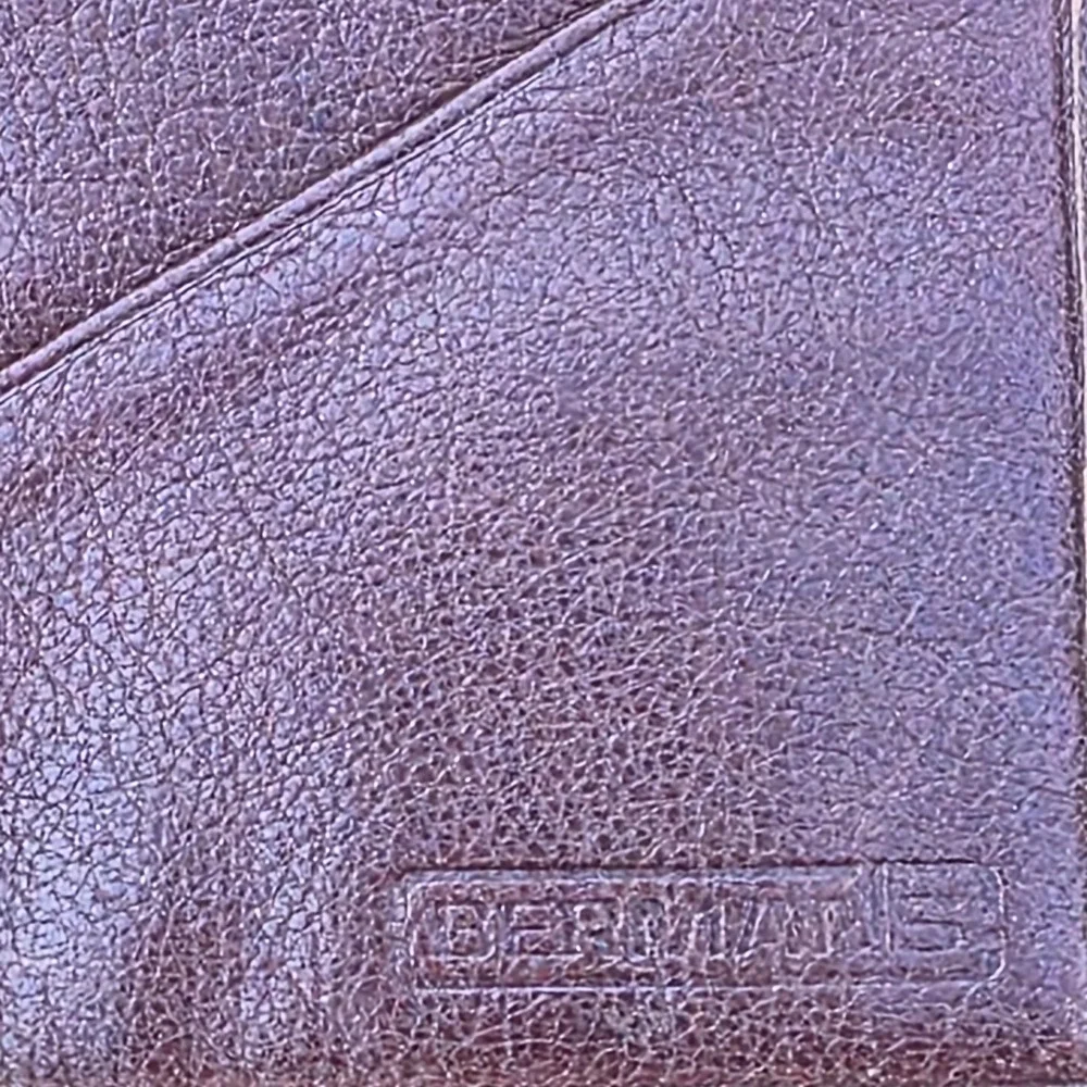 Amity Bermans Tri-Fold Billfold Wallet Brown Natural Leather Vintage USA NIB